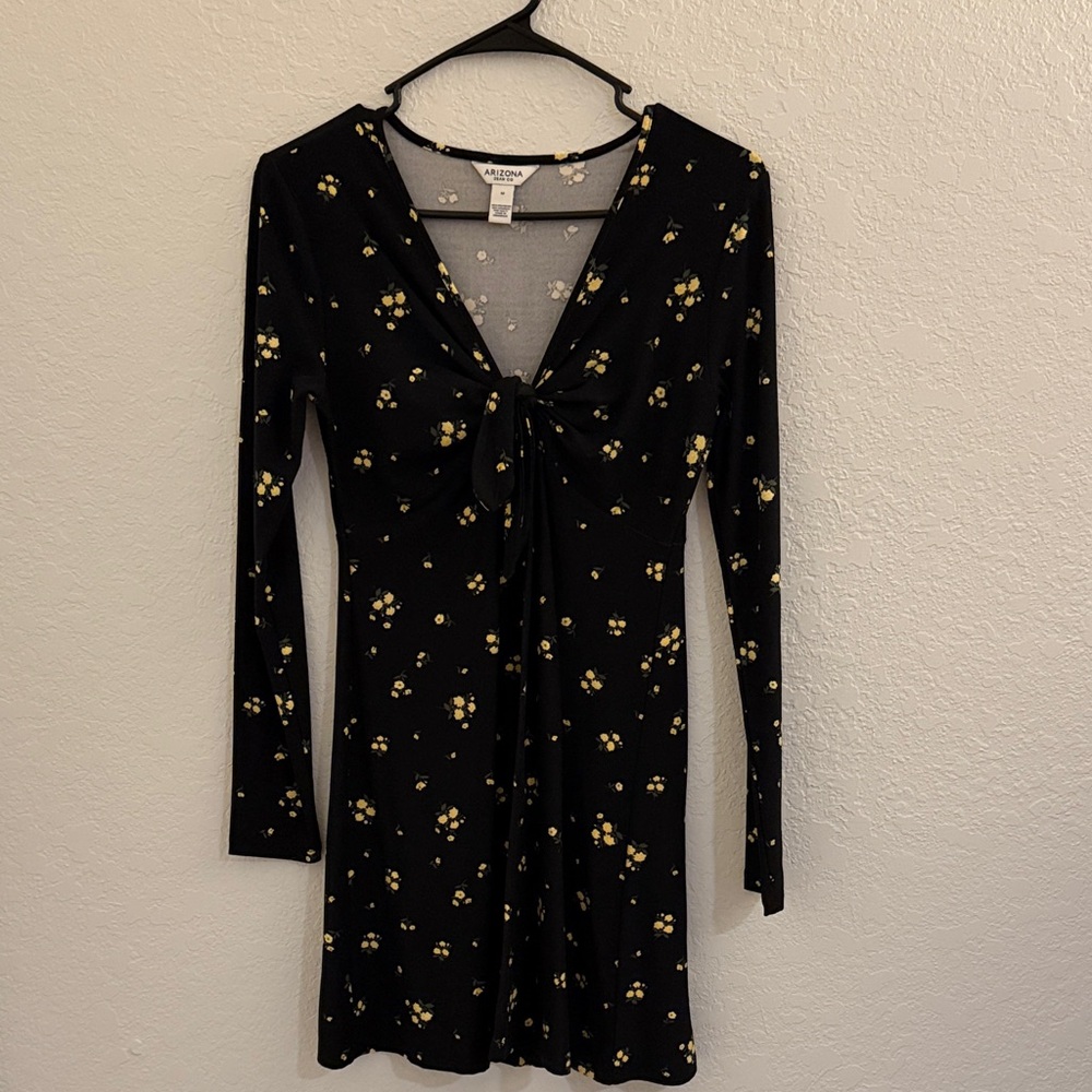 Wild Fable Black Floral Long Sleeve Dress